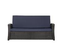 Setgarden® Coussin d'assise pour banc de jardin, en rotin synthétique, confortable, pour bancs de jardin, balancelle - Bleu marine - 150 x 50 x 50 cm