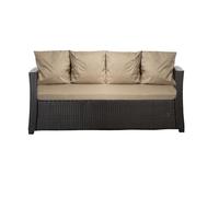 Setgarden® Coussin d'extérieur pour banc de jardin en polyrotin - Coussin d'extérieur - Pour balancelle hollywoodienne - Beige - 170 x 60 x 50 cm