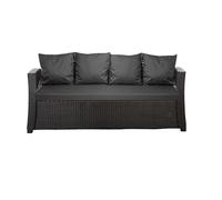 Setgarden® Coussin d'extérieur pour banc de jardin en rotin synthétique - Coussin d'extérieur - Pour balancelle - Anthracite - 170 x 50 x 50 cm