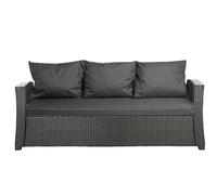 Setgarden® Coussin d'extérieur pour banc de jardin en rotin synthétique - Pour balancelle hollywoodienne - Anthracite - 150 x 60 x 50 cm