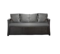 Setgarden® Coussin d'extérieur pour banc de jardin en rotin synthétique - Pour balancelle hollywoodienne - Gris clair - 170 x 60 x 50 cm