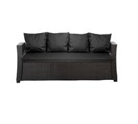 Setgarden® Coussin d'extérieur pour banc de jardin - Pour banc de jardin - Coussin d'extérieur - Pour balancelle en rotin - Noir - 170 x 50 x 50 cm