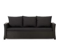 Setgarden® Coussin pour banc - Coussin de siège extérieur pour banc de jardin en polyrattan - Coussin de banc pour balancelle en rotin - Banc rembourré pour siège en rotin (Noir, 160 x 60 x 50 cm)