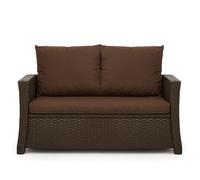 Setgarden® Coussin pour banc - Coussin de siège extérieur pour banc de jardin pour polyrattan - Coussin de banc pour balancelle en rotin - Banc rembourré (Marron, 130 x 60 x 50 cm)