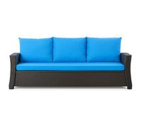 Setgarden® Coussin pour banc - Coussin de siège extérieur pour banc de jardin pour polyrattan - Coussin pour banc de jardin pour siège en rotin Hollywood (Bleu, 160 x 50 x 50 cm)