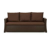 Setgarden® Coussin pour banc - Coussin de siège extérieur pour banc de jardin pour polyrattan - Housse de coussin pour banc de jardin en rotin pour balancelle en rotin (Marron, 160 x 60 x 50 cm)