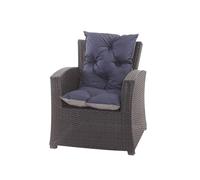 Setgarden® Lot de 2 coussins de chaise de jardin à dossier haut - Extra épais - Pour chaise - Extra confort - En polyrotin - Bleu marine