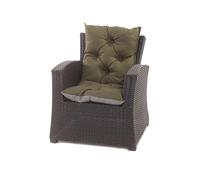 Setgarden® Lot de 2 coussins de chaise de jardin à dossier haut - Extra épais - Pour chaise - Extra confort - En rotin synthétique - Vert