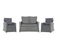 Setgarden® Set de coussins de jardin en rotin 4-5 places - pour canapé, chaise à bascule et salon, confortables pour intérieur et extérieur, polyester - imperméable (anthracite, 130 x 60 x 50 / 2 x 50