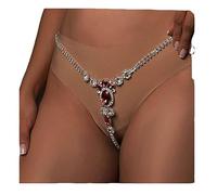 Sethain Cristal Sous-vêtements argent Brillant Strass Lanière Culotte Corps Chaîne Boîte de nuit Bijoux de corps Accessoires pour les femmes et les filles