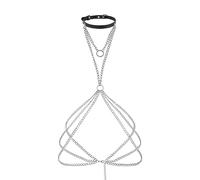 Sethain Cuir Chaîne de corps Noir Punk Ceinture en cuir Couches Ceintures de taille gothique Chaînes de spectacles rave Boîte de nuit Accessoires corporels pour femmes