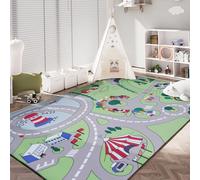 SETHEPACE Tapis de Jeu pour Enfants 80×120CM, Tapis d'eveil en Velours Cristal pour Chambre, Salle de Jeux, Chambre de Bébé, Salle de Classe, Salon, avec Support Antidérapant (Parc)