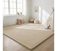 SETHEPACE Tapis d'Éveil Bébé 2CM d'Épaisseur 120x200 CM, Tapis de Jeu Doux en Polaire Corail pour Nourrissons et Tout-Petits, de Chambre Enfant, Salon et Salle de Jeux, Fond Antidérapant(Marron Clair)