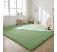 SETHEPACE Tapis d'Éveil Bébé 2CM d'Épaisseur 160x230 CM, Tapis de Jeu Doux en Polaire Corail pour Nourrissons et Tout-Petits, de Chambre Enfant, Salon et Salle de Jeux, Fond Antidérapant(Vert Herbe)