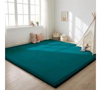 SETHEPACE Tapis d'Éveil Bébé 2CM d'Épaisseur 80x200 CM, Tapis de Jeu Doux en Polaire Corail pour Nourrissons et Tout-Petits, de Chambre Enfant, Salon et Salle de Jeux, Fond Antidérapant(Bleu)