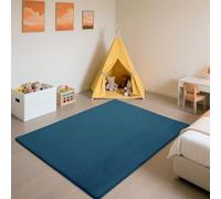 SETHEPACE Tapis d'éveil et de Jeux Bebe Epais de 3 CM, Tapis Salon Chambre Poil Ras Bleu 120x180 CM, Tatami Tapis Doux pour la Chambre Bebe, Chambre d'enfants
