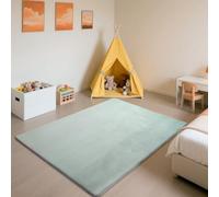SETHEPACE Tapis d'éveil et de Jeux Bebe Epais de 3 CM, Tapis Salon Chambre Poil Ras Bleu Ciel 150x150 CM, Tatami Tapis Doux pour la Chambre Bebe, Chambre d'enfants