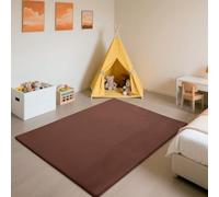 SETHEPACE Tapis d'éveil et de Jeux Bebe Epais de 3 CM, Tapis Salon Chambre Poil Ras Brun 120x200 CM, Tatami Tapis Doux pour la Chambre Bebe, Chambre d'enfants
