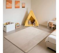 SETHEPACE Tapis d'éveil et de Jeux Bebe Epais de 3 CM, Tapis Salon Chambre Poil Ras Brun Clair 140x200 CM, Tatami Tapis Doux pour la Chambre Bebe, Chambre d'enfants