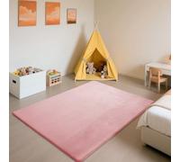 SETHEPACE Tapis d'éveil et de Jeux Bebe Epais de 3 CM, Tapis Salon Chambre Poil Ras Rose 140x200 CM, Tatami Tapis Doux pour la Chambre Bebe, Chambre d'enfants