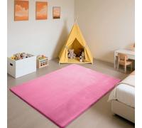 SETHEPACE Tapis d'éveil et de Jeux Bebe Epais de 3 CM, Tapis Salon Chambre Poil Ras Rouge Rose 140x200 CM, Tatami Tapis Doux pour la Chambre Bebe, Chambre d'enfants