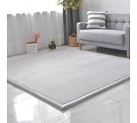SETHEPACE Tapis Velours Corail Tapis Bebe, 3CM épaissir Tapis Enfant, Antidérapant Ramper pour Les Tapis Motricité Bébé, Tapis Bebe Epais pour Les Tapis D'éveil et de Jeux(Gris Argenté, 200 * 220)