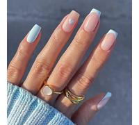 Sethexy Court Place Faux Ongles Français Attaque les Ongles Rose Poli Faux Ongles 24 Pièces Acrylique Art Appuyez sur les pointes des ongles