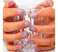 Sethexy Facile Violet Court Carré Faux Ongle Oeil de chat Fait main Faux ongles Paillettes Naturel Brillant Appuyez sur l'ongle Qualité durable. pour les femmes et les filles (15)
