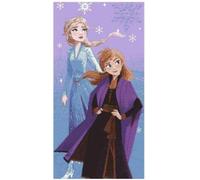 Setino Serviette de plage 70x140 Frozen Anna et Elsa coton violet 320g/m2 S24