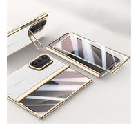 SETNGB Étui de Protection en Cuir PU avec Support pour Objectif pour Samsung Galaxy Z Fold 7, Coque intégrale à charnière à Ressort, Antichoc, Blanc, pour Samsung Galaxy Z Fold 7