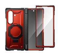 SETNGB Étui de Protection intégral en TPU Antichoc avec Support magnétique et Couverture intégrale pour Samsung Galaxy Z Fold 8 Ultra, Compatible avec la Recharge sans Fil, Rouge métallisé.