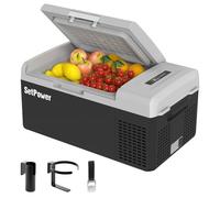 Setpower FC15 - Réfrigérateur électrique portable avec adaptateur secteur - 15 l/15,8 ct - 12 V - Réfrigérateur congélateur portable de 15,6 °C à 66 °F pour voiture, camping-car, camion, camping,