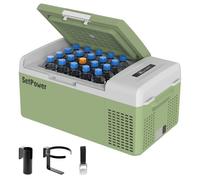 Setpower FC15 - Réfrigérateur portable 12 V - Refroidisseur de voiture - Refroidisseur rapide - 15 l/15,8 ct - Congélateur portable 12/24 V CC - 110/240 V CA - Refroidisseur électrique (vert, 15 l,