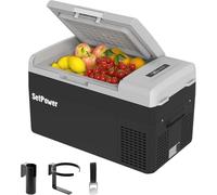 Setpower FC20 Réfrigérateur de voiture portable 12 V de 21 litres avec kit de voyage sur la route, refroidisseurs électriques portables pour véhicules AC/DC, refroidisseur de voiture 12 V pour van,