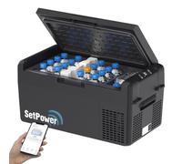 Setpower Réfrigérateur portable 12 V de 21 litres, 50 heures de refroidissement, refroidisseur électrique pour véhicules, réfrigérateur portable 12 V pour voiture, camping, camion, van, VUS, voyage