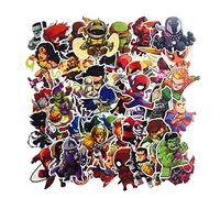 SetProducts Top Stickers ! Lot de 50 Stickers Marvel - Autocollants HD Non Vulgaires - Bomb, Super Heros, Hulk, Spiderman, Superman, Tortues Ninja - Customisation, Scrapbooking, Personnalisation…