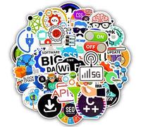 SetProducts Top Stickers ! Lot de 50 Stickers Programmation Informatique - Autocollant Top Qualité Non Vulgaires - Internet, Geek, PC - Customisation Portable, Bagages, Moto, vélo, Skateboard
