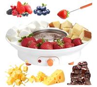 Sets à Fondue au Fromage, caquelon à Chocolat avec 2 fourchettes à Fondue, Fondue au Chocolat électrique 260ml pour Griller des guimauves (White)