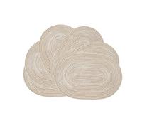 Sets de 6 Sets de Table Ovale Tressés, Couleur Café au Lait, 30x45 cm, Antidérapants, Lavables et Résistants à la Chaleur, Idéal pour Salle à Manger, Cuisine, Fêtes et Décoration Quotidienne