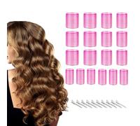 Sets de cheveux bouclés : Curved sans chaleur pour femmes aux cheveux longs, rouleaux souples avec clips inclus | Bigodino Fringe Kit 18 pièces, outils de coiffage FE
