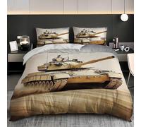 Sets de Housse de Couettes 140x200 cm Chars de Combat Principaux Modernes Parure de lit pour 1 Personnes, 3-pièces DéSert Jaune Parure de Lit Doux Hypoallergique pour Ado Fille Femme
