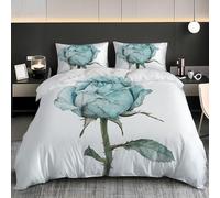 Sets de Housse de Couettes 90x190 cm Blanc 3-pièces Parure de Lit, Jeu de literie 1 Personnes Rose Turquoise Housse de Couette Doux en Hypoallergique Microfibre avec Fermeture Éclair