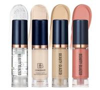 Sets de maquillage,Primer+Concealer+Fond de teint liquide+Blush liquide, Fond de teint Mat Velvet Waterproof, Maquillage portable longue durée, Set de maquillage de voyage