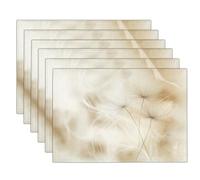 Sets De Table Blanc Cassé Pissenlits Dansants 6 Sets De Table l'art De La Tranquillité pour Cuisine Salle À Manger Décoration De Table Dîner,Déjeuner,Petit Déjeuner 45 X 30 Cm