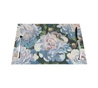 Sets de table élégants motif pivoine blanche - Résistants à la chaleur et faciles à nettoyer pour une décoration de table moderne