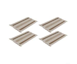 Sets de table en coton et lin mélangé style rustique 30 x 50 cm | Dimensions : 30,5 x 48,3 cm, grande couverture d'assiette, aspect raffiné, lot de 4, idéal pour les repas