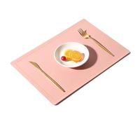 Sets De Table en Cuir De Style Nordique|Tapis De Table Rectangulaire Imperméable Et Résistant À l'huile|Tapis À Café Et À Thé Moderne pour Décor Cuisine|43x30Cm(16,9x11,8 Pouces),Rose,1 Pièces