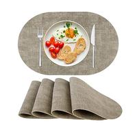 Sets de Table en Cuir PU lavables,Résistants à La Chaleur,Antidérapants,Lot de 4 pour Table à Manger,Cuisine,Noël Naturel