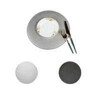 Sets de table en cuir synthétique pour table à manger, lot de 4/6/8, sets de table double face en cuir bicolore, résistants à la chaleur et lavables(Champagne,ROUND-SET OF 6)