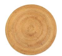 Sets de table en rotin tissé - Sets de table ovales ronds faits à la main de style rustique de style rustique en paille tressée et supports de casseroles résistants à la chaleur pour table de salle à